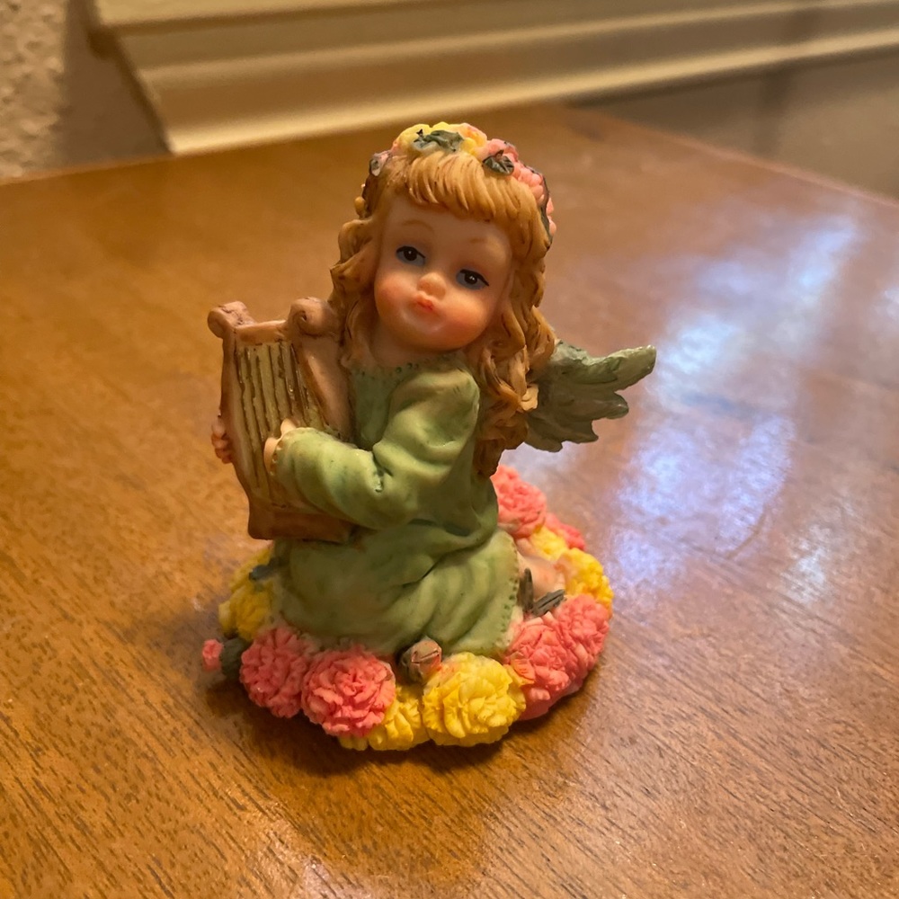 Vintage Fairy/Angel Playing a Harp